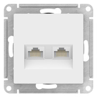 ATLASDESIGN РОЗЕТКА двойная компьютерная RJ45+RJ45, кат.5Е, механизм, ЛОТОС (Systeme Electric) ATN001385