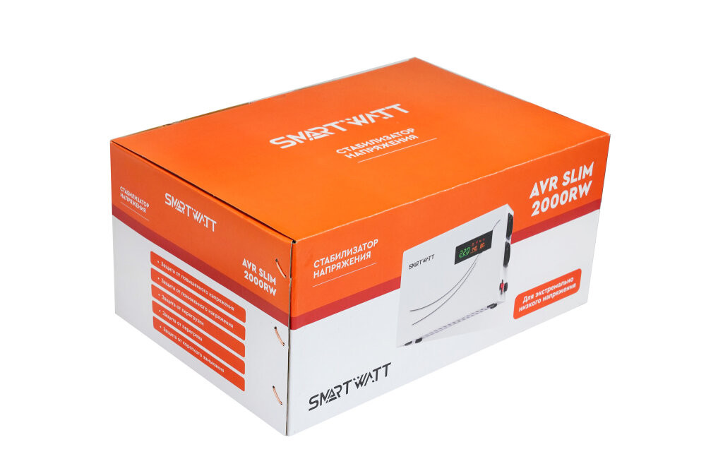 Стабилизатор напряжения настенный 2 кВА (SMARTWATT) AVR SLIM 2000RW