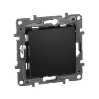 Выключатель 1-клавишный проходной 10А безвинтовое крепление антрацит ETIKA (IEK) 672605