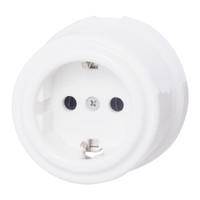 Розетка Лизетта с заземлением, керамика, цвет белый (Bironi) B1-101-01