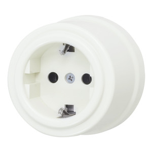 Розетка с З.К., пластик, цвет Слоновая кость (Bironi) B1-101-211