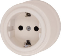 Розетка Лизетта с заземлением, пластик, цвет Песочное золото (Bironi) B1-101-24