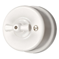 Выключатель Лизетта 1кл., керамика, цвет белый (Bironi) B1-200-01