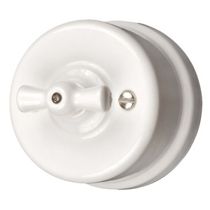 Выключатель Лизетта 1кл., керамика, цвет белый (Bironi) B1-200-01