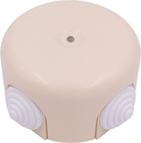 Коробка распределительная 78мм, пластик, цвет Песочное золото с кабельными вводами (Bironi) B1-521-24-K