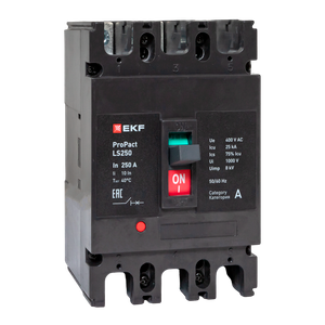 Выключатель автоматический LS250 25кА 3P 250А     ProPact (EKF) mccb-250-25-3-250-ls