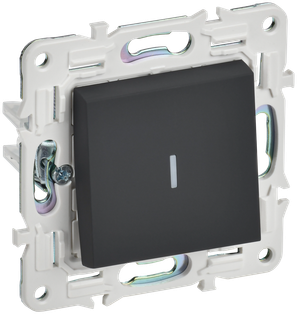 SKANDY Выключатель 1-клавишный с индикацией 10А SK-V07G графит IEK (IEK) SK-V10-1-10-K53