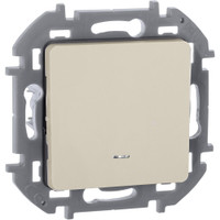 Выключатель 1-клавишный проходной с подсветкой/индикацией 10АХ безвинтовое крепление слоновая кость INSPIRIA (IEK) 673661