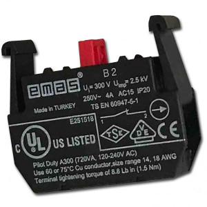 Блок-контакт Стоп (1НЗ), серия B, 250В AC, 4А (EMAS) B2