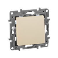 Выключатель 1-клавишный проходной 10А безвинтовое крепление слоновая кость ETIKA (IEK) 672305