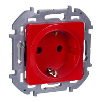 Розетка 1-местная с заземлением с защитными шторками 16А красный INSPIRIA (IEK) 673734