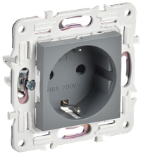 SKANDY Розетка с заземлением с защитными шторками 16А SK-R04Gr серый IEK (IEK) SK-R14-16-K03