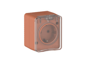 AtlasDesign PROFI IP54 О/У РОЗЕТКА с заземлением со шторками 16А 250В, ТЕРРАКОТОВЫЙ (Systeme Electric) ATN547045