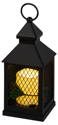 Светильник декоративный новогодний Сочельник, черный, 1 LED, 3*AАA, 10x10x23 см ERANY-DF02 (ЭРА) Б0060488