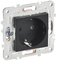SKANDY Розетка с заземлением без защитных шторок 16А SK-R05Bl черный IEK (IEK) SK-R11-16-K02