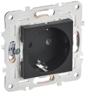 SKANDY Розетка с заземлением без защитных шторок 16А SK-R05Bl черный IEK (IEK) SK-R11-16-K02