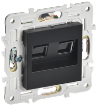 SKANDY Розетка компьютерная двойная RJ45 кат.5E SK-K03Bl черный IEK (IEK) SK-K20-1-K02