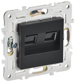 SKANDY Розетка компьютерная двойная RJ45 кат.5E SK-K03Bl черный IEK (IEK) SK-K20-1-K02