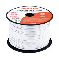 Провод ПГВА 1х1.00 мм2, белый, бухта 100 м, (REXANT) 01-6521