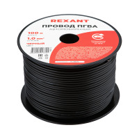 Провод ПГВА 1х1.00 мм2, черный, бухта 100 м, (REXANT) 01-6526