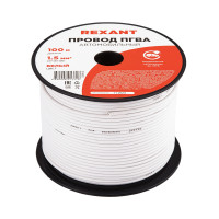 Провод ПГВА 1х1,50мм2, белый, 100 м (REXANT) 01-6531