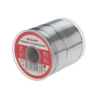 Припой с канифолью, 1000г, ?1мм, (олово 60%, свинец 40%), катушка REXANT (REXANT) 09-3413