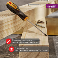 Отвертка шлицевая SL3х75 мм, двухкомпонентная рукоятка (REXANT) 12-4721