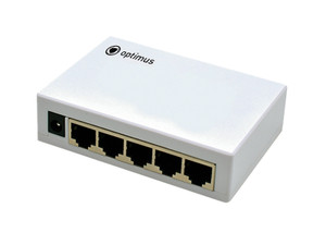 Коммутатор неуправляемый 5 портов RJ45 10 100 1000 Мб/с (Optimus CCTV) U1EN-5G