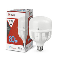Лампа светодиодная LED-HP-PRO 80Вт 230В E27 с адаптером Е40 6500К 7600Лм IN HOME (IN-HOME) 4690612031149
