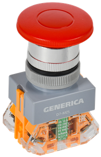 Кнопка D7-MZS Грибок d=22мм 1з+1р с фикс. кр. GENERICA (IEK) BBG50-11MZS-3-21-K04-G