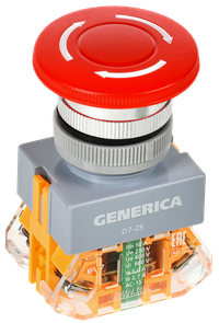 Кнопка D7-ZS Грибок d=22мм 1з+1р пов. с фикс. кр. GENERICA (IEK) BBG50-11ZS-3-21-K04-G