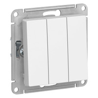 Выключатель трехклавишный ATLASDESIGN схема 1+1+1 10АХ механизм белый (Systeme Electric) ATN000131