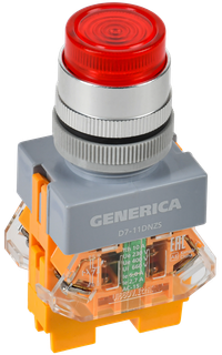 Кнопка D7-11DNZS d=22мм 1з+1р с подсв. и фикс. кр. GENERICA (IEK) BBT50-11DNZS-3-11-K04-G