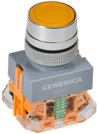 Кнопка D7-11T d=22мм 1з+1р с фикс. жел. GENERICA (IEK) BBT50-11T-3-21-K05-G