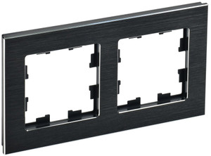 BRITE Рамка 2 поста РУ-2-1-БрЧ металл черный (IEK) BR-M22-M-K02