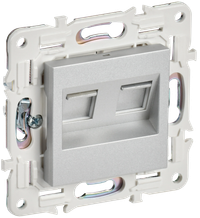 SKANDY Розетка компьютерная двойная RJ45 кат.5E SK-K03S серебряный IEK (IEK) SK-K20-1-K23