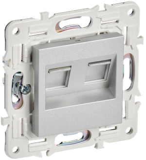 SKANDY Розетка компьютерная двойная RJ45 кат.5E SK-K03S серебряный IEK (IEK) SK-K20-1-K23