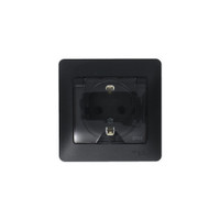 GLOSSA Розетка с заземлением со шторками с крышкой IP44 антрацит в сборе (Systeme Electric) GSL000748