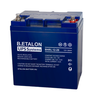 Аккумулятор B.ETALON BHRL 12В 28 А/ч (ETALON BATTERY) 800-12/28S