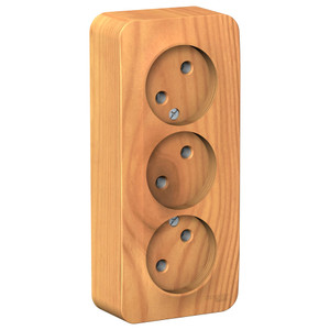 BLANCA Розетка наружная 3-я без заземления без шторок с изолирующей пластиной, 16А, 250В, ясень (Systeme Electric) BLNRA000315