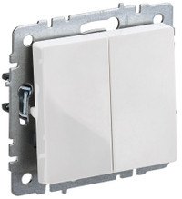 BRITE Выключатель двухклавишный проходной 10А ВС10-2-6-БрБ белый (IEK) BR-V22-0-10-K01