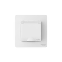 BLANCA С/У IP44 РОЗЕТКА с заземл. со шторк., с крышкой, 16А, 250В, БЕЛЫЙ (Systeme Electric) BLNRS441111