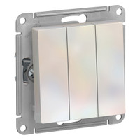 Выключатель трехклавишный ATLASDESIGN схема 1+1+1 10АХ механизм жемчуг (Systeme Electric) ATN000431