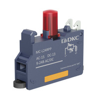 Контактный блок с клеммным безвинтовым зажимом со светодиодом на 9-24В, красный (DKC) MC-L24RPP