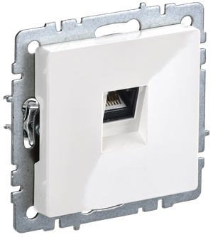 BRITE Розетка компьютерная RJ45 кат.5E РК10-БрБ белый (IEK) BR-K10-1-K01
