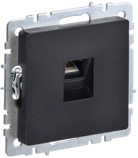 BRITE Розетка компьютерная RJ45 кат.5E РК10-БрЧ черный (IEK) BR-K10-1-K02