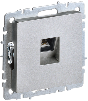 BRITE Розетка компьютерная RJ45 кат.5E РК10-БрА алюминий (IEK) BR-K10-1-K47