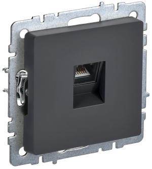 BRITE Розетка компьютерная RJ45 кат.5E РК10-БрГ графит (IEK) BR-K10-1-K53