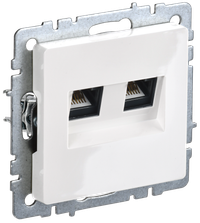 BRITE Розетка компьютерная двойная кат.5E RJ45 РК10-2-БрБ белый (IEK) BR-K20-1-K01