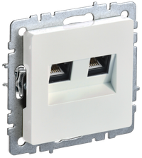 BRITE Розетка компьютерная двойная кат.5E RJ45 РК10-2-БрЖ жемчуг (IEK) BR-K20-1-K36